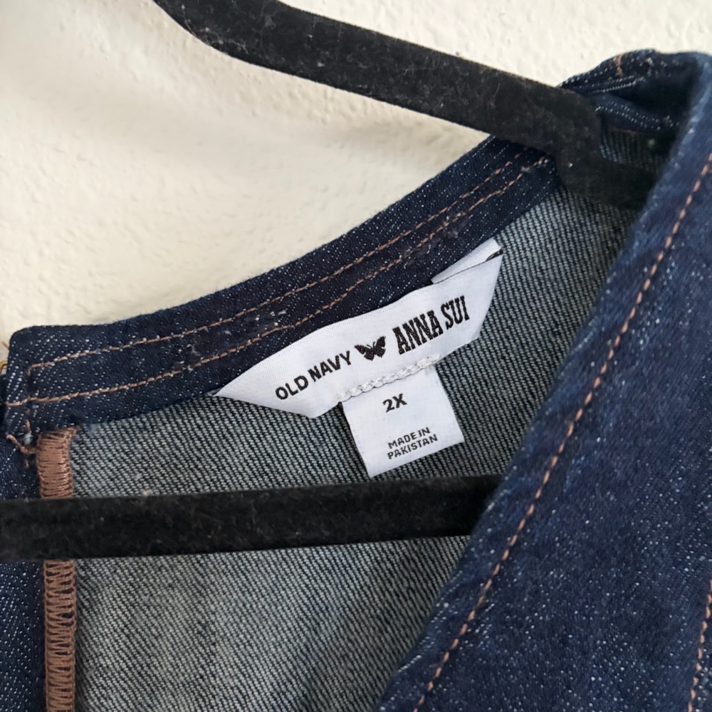 Anna Sui & Old Navy Dark Wash Denim A-line Dress - Picture 4 of 5